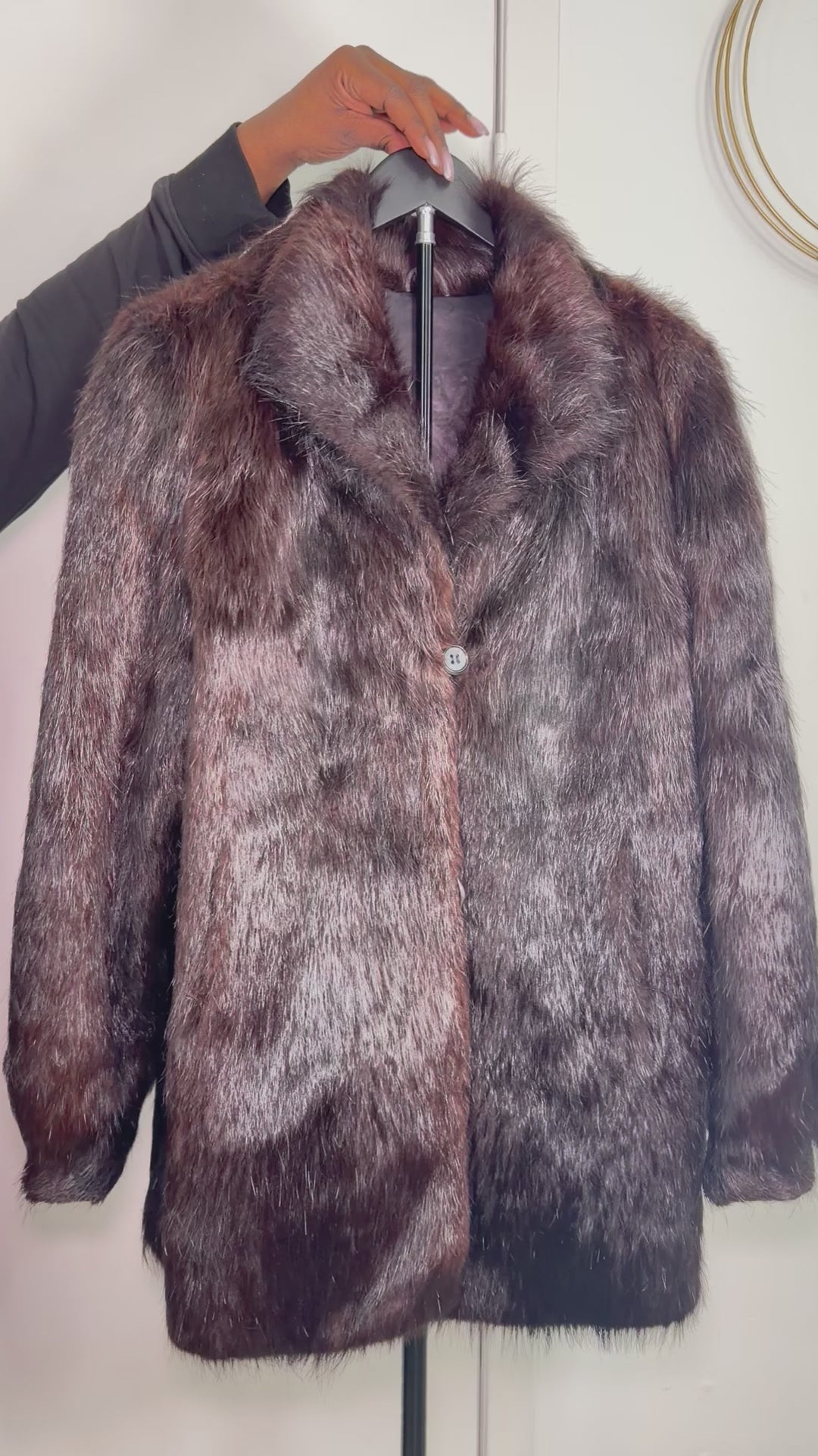 Vintage Mink Fur Coat – Espresso Brown (Medium)