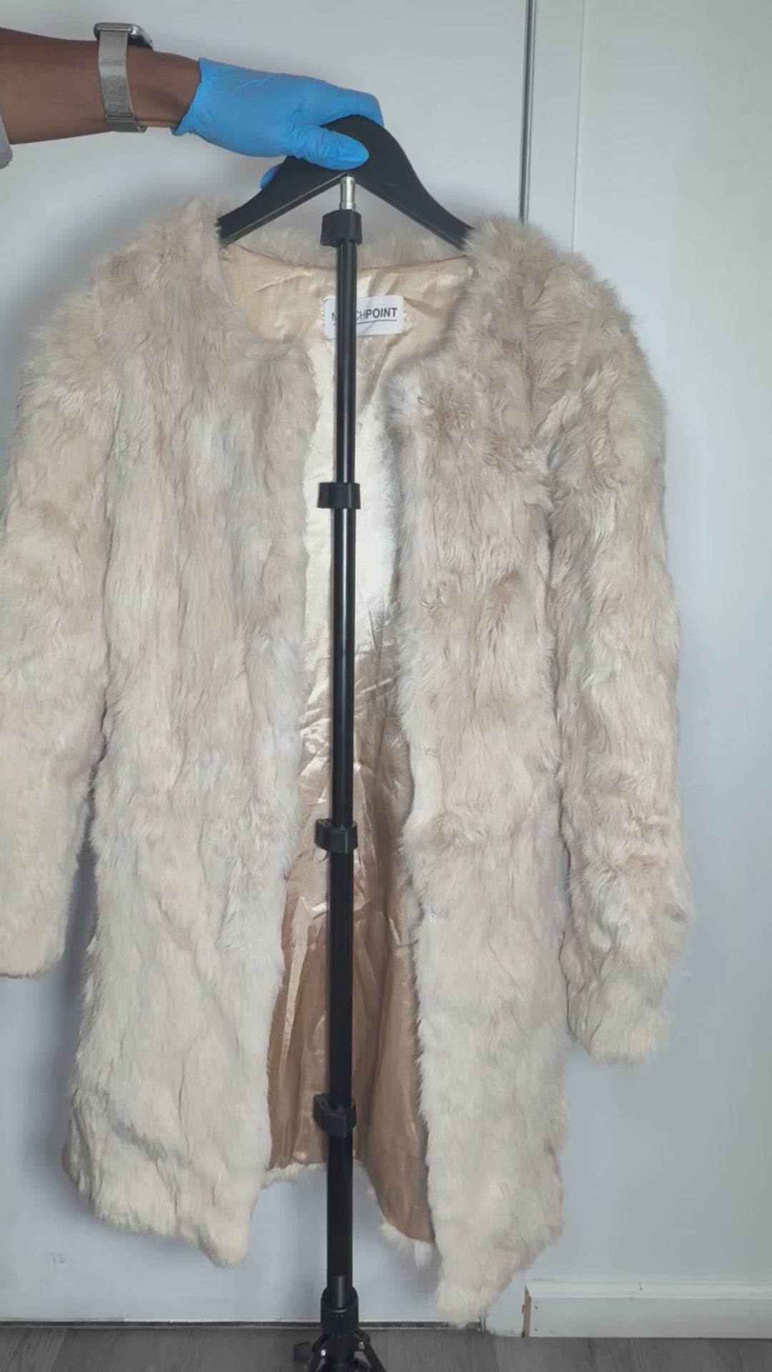 Vintage Ivory Rabbit Fur Coat – Medium 033