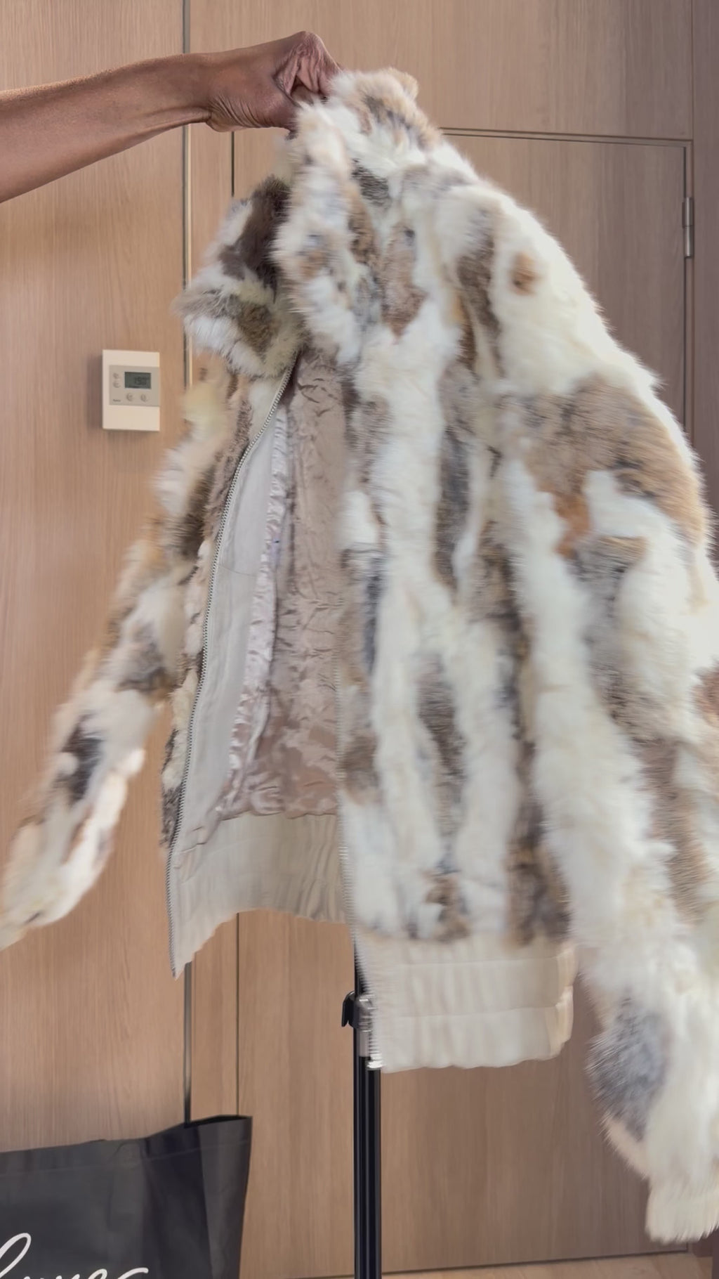 Vintage Rabbit Fur Bomber Jacket – XS-007